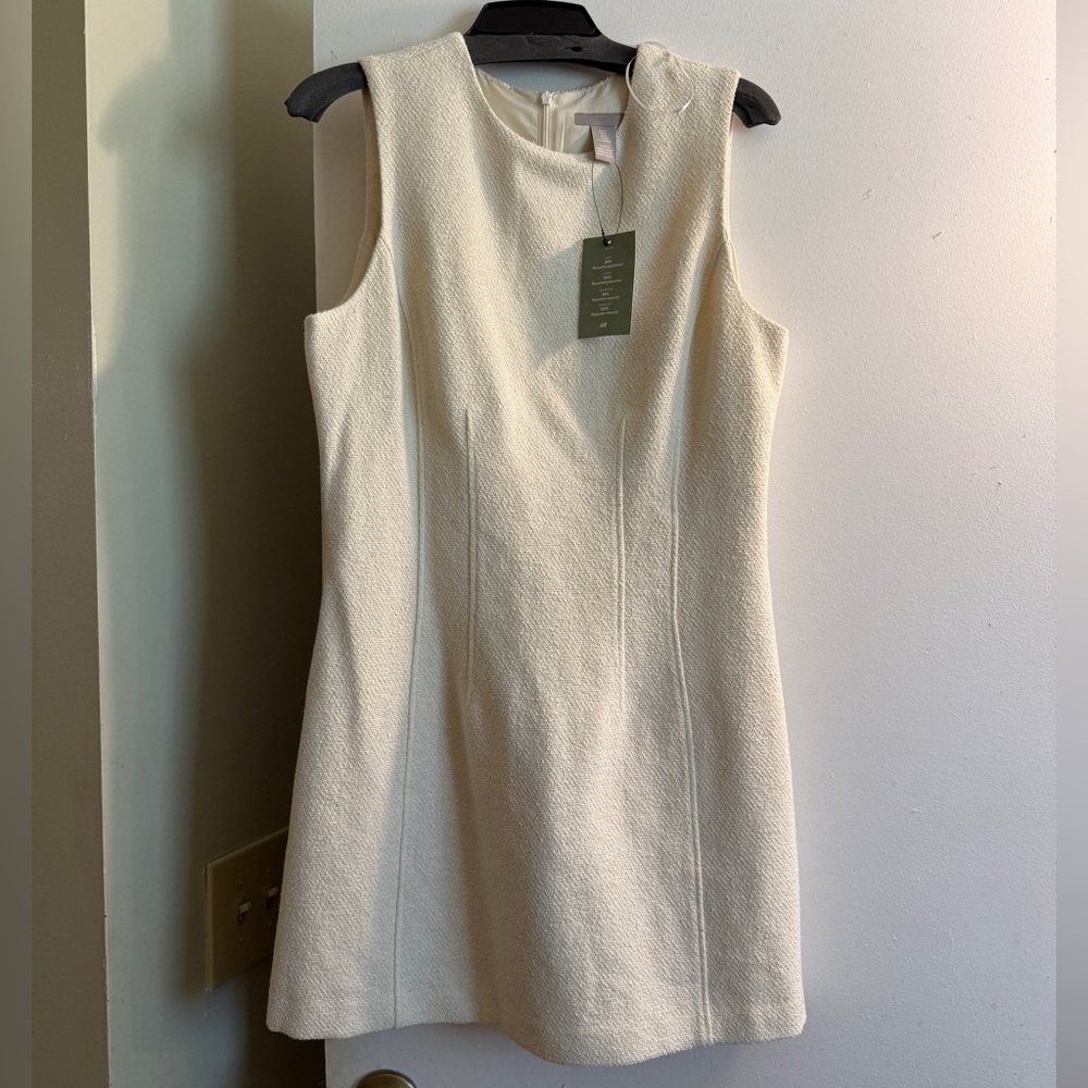 H&M Cream Mini Shift Dress